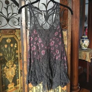FREE PEOPLE lace and floral tank